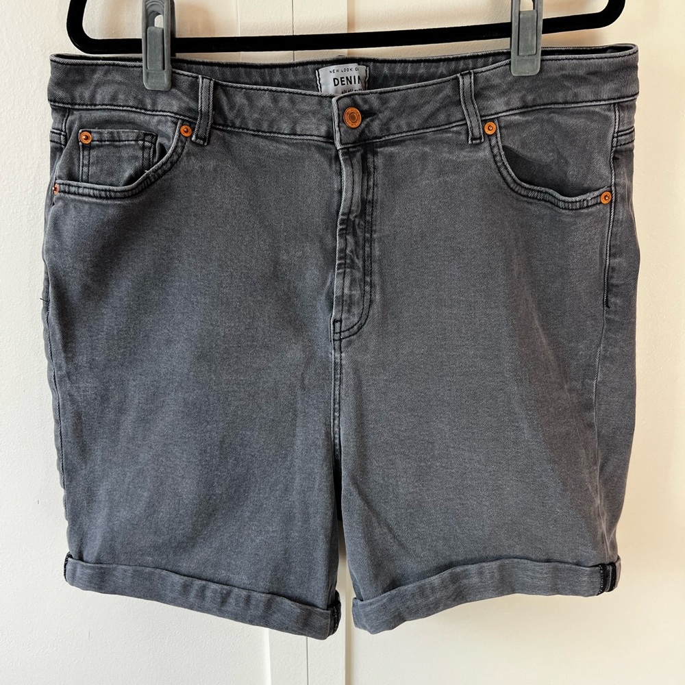 New Look‎ Curves Women’s Black Denim Boyfriend Shorts Plus Size 20